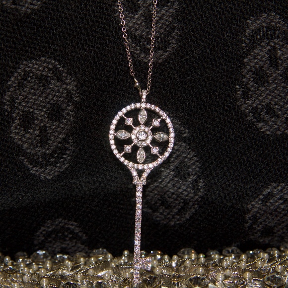 14kt Gols Dipped "Key" Swarovski Necklace - Picture 7 of 8